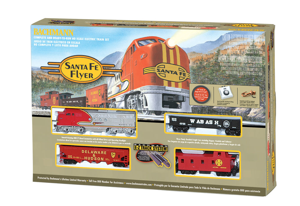 BACHMANN SANTA FE FLYER HO-SCALE (1:87) READY-TO-RUN ELECTRIC STARTER SET -00647