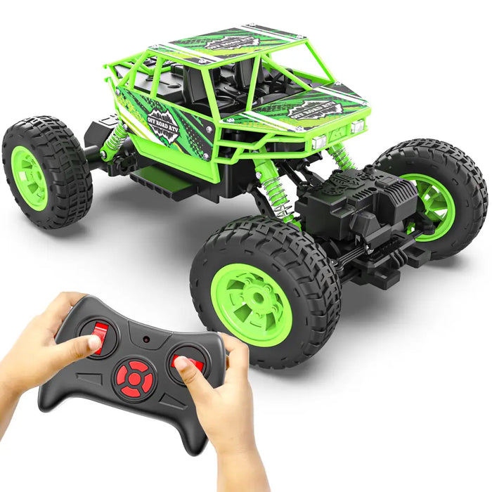 MIRANA DUSTER 4X4 ALL WHEEL DRIVE REMOTE CONTROL MONSTER TRUCK, SCALE 1:16, 105*POWERFUL BOOST, 2000 MAH INBUILT LI-ION BATTERY, LUMINOUS HEADLIGHTS (GREEN)
