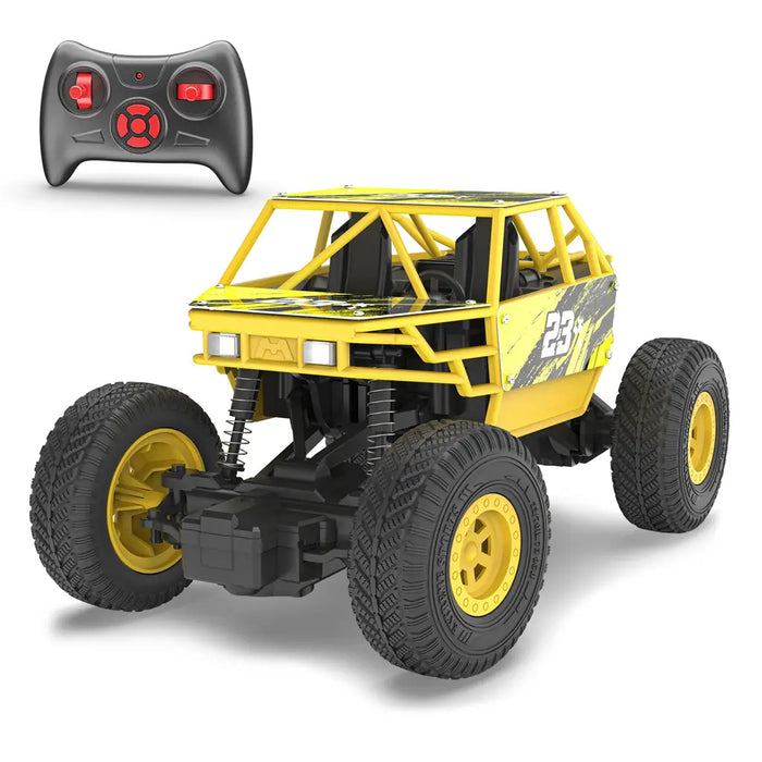 MIRANA DUSTER 4X4 ALL WHEEL DRIVE REMOTE CONTROL MONSTER TRUCK, SCALE 1:16, 105*POWERFUL BOOST, 2000 MAH INBUILT LI-ION BATTERY, LUMINOUS HEADLIGHTS (YELLOW)