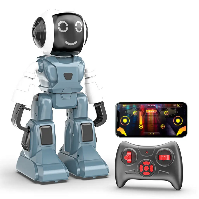 MOONWALKER WALKING AND TALKING ROBOT - IN-BUILT BLUETOOTH SPEAKER, CLAP DETECTION, RECHARGEABLE BATTERY, C TYPE USB CHARGING, VOICE COMMANDS, REMOTE AND APP CONTROL ( GREY )