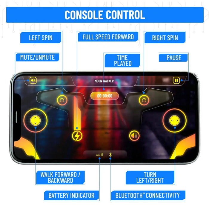 MOONWALKER WALKING AND TALKING ROBOT - IN-BUILT BLUETOOTH SPEAKER, CLAP DETECTION, RECHARGEABLE BATTERY, C TYPE USB CHARGING, VOICE COMMANDS, REMOTE AND APP CONTROL ( TIRANGA )