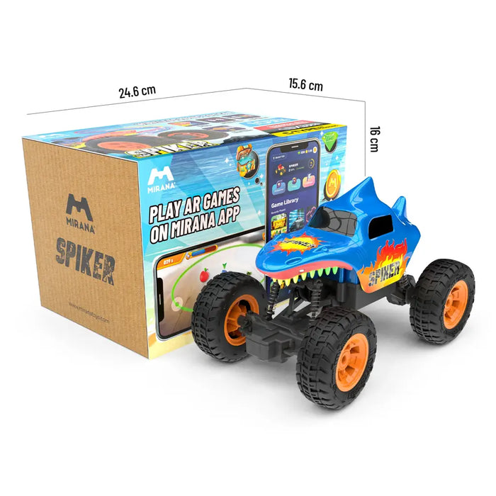 MIRANA SPIKER APP AND REMOTE CONTROL CAR- IN-BUILT BLUETOOTH SPEAKER, SCALE 1:20, 2000 MAH C-TYPE USB  RECHARGEABLE BATTERY, RGB HEADLIGHTS, SPRING SUSPENSION (BLUE)