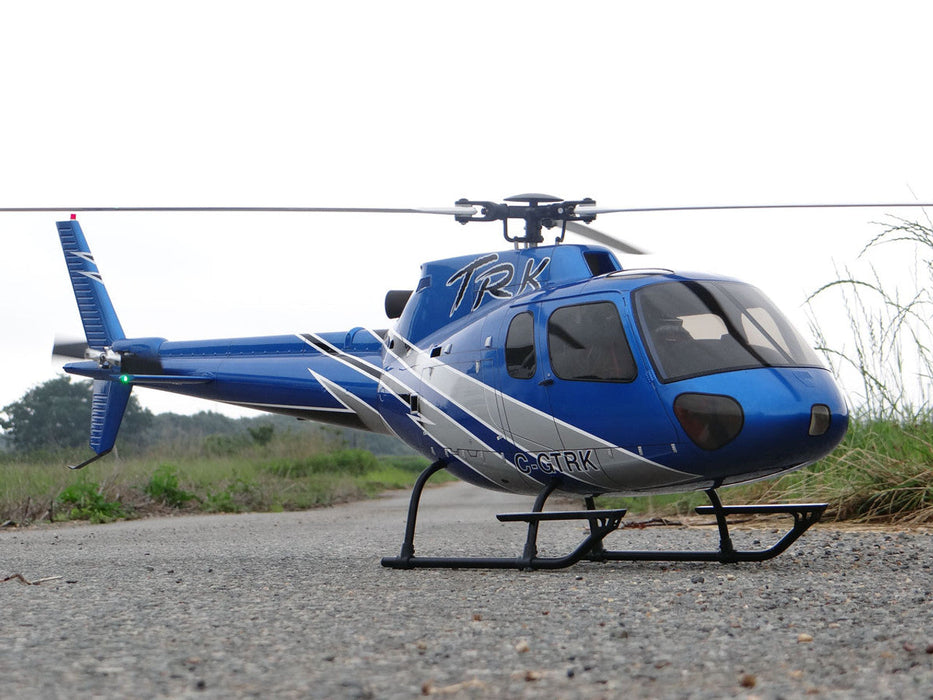 FUNKEY SCALE FUSELAGE AS350 ECUREUIL .50 (600) SIZE SILVER &BLUE COLOR WITH LANDING SKID