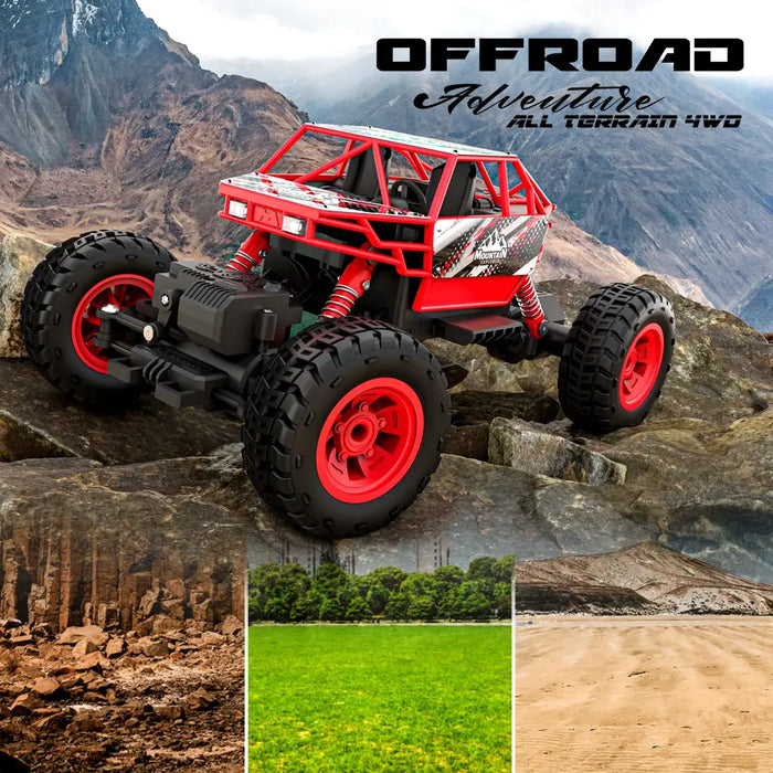 MIRANA DUSTER 4X4 ALL WHEEL DRIVE REMOTE CONTROL MONSTER TRUCK, SCALE 1:16, 105*POWERFUL BOOST, 2000 MAH INBUILT LI-ION BATTERY, LUMINOUS HEADLIGHTS (RED)