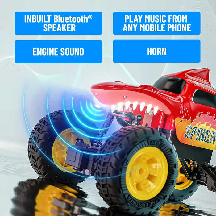 MIRANA SPIKER APP AND REMOTE CONTROL CAR- IN-BUILT BLUETOOTH SPEAKER, SCALE 1:20, 2000 MAH C-TYPE USB  RECHARGEABLE BATTERY, RGB HEADLIGHTS, SPRING SUSPENSION (BLUE)