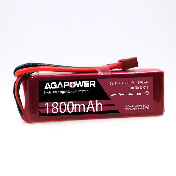 Aga Battery Lipo Battery 3S 11.1V 1800Mah 40C