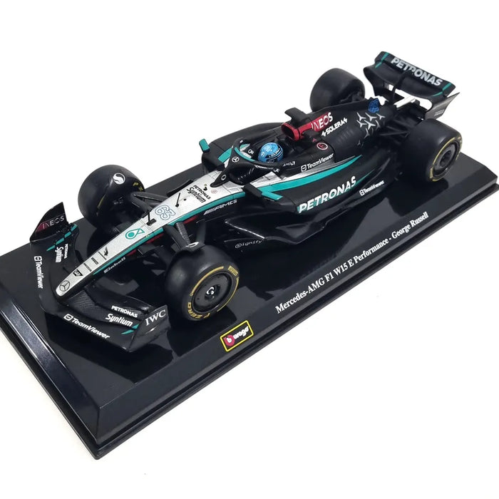 BBURAGO 1/24 F1W15 AMG PETRONAS 63GEORGE RUSSELL WITH DRIVER FIGURINE 28069R DIECAST MODEL