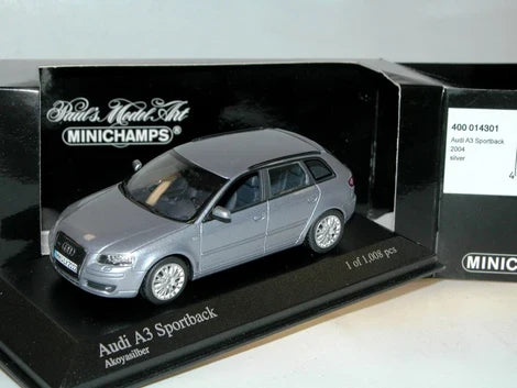 MINICHAMPS AUDI A3 SPORTBACK SILVER 1/43 DIE CAST MODEL