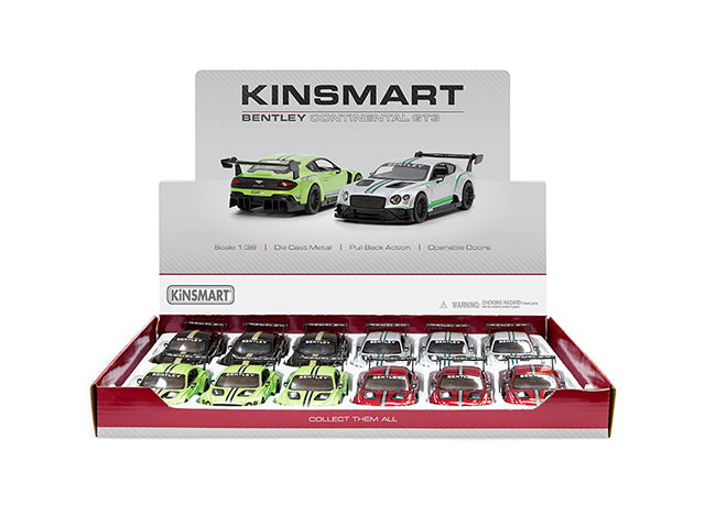 KINSMART BENTLEY CONTINTAL GT3 1:38 SCALE NO:KT5417D (BLACK)