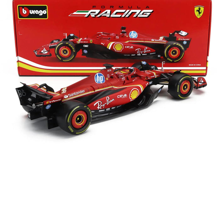 BBURAGO #16 LECLERC SF24 2024 SEASON 1:18 SCALE DIECAST MODEL