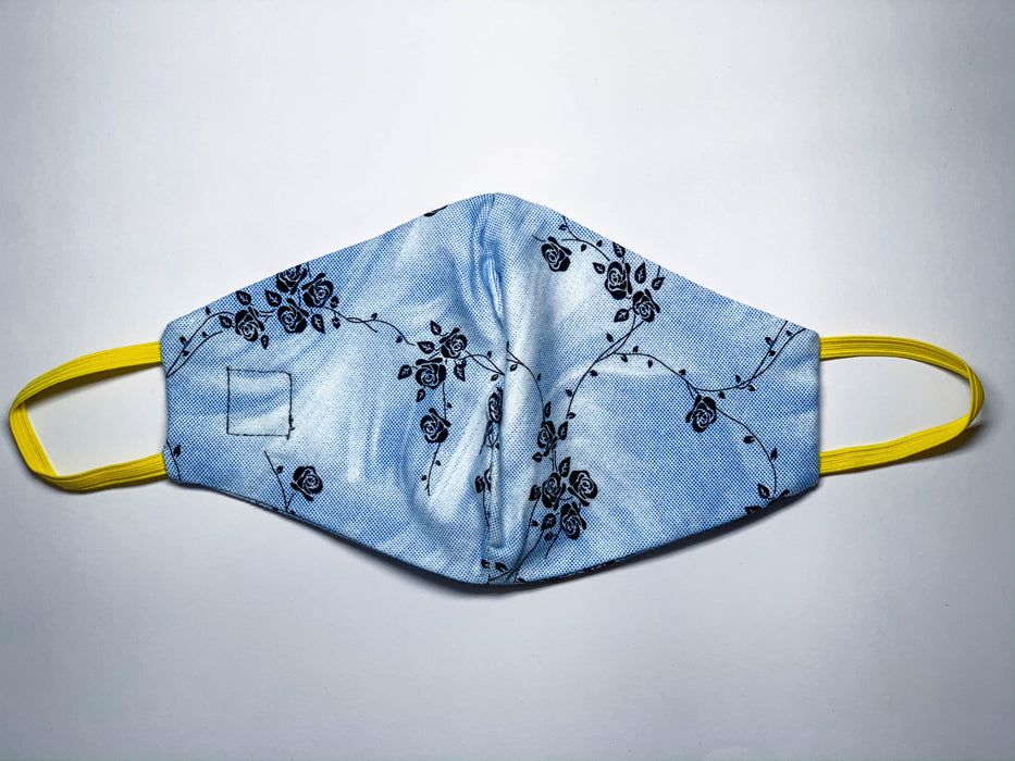 Face mask Blue Rose Small,Medium,Large