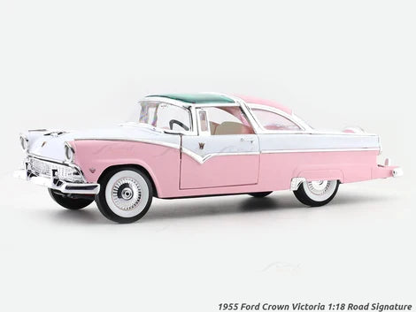 DIE CAST ROAD SIGNATURE 1955 FORD CROWN VICTORIA 1/18 SCALE PINK NO:92138