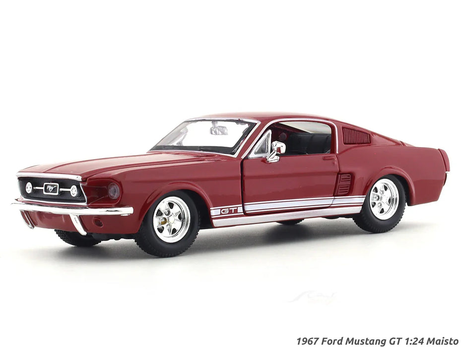 MAISTO 1/24 SCALE 1967 FORD MUSTANG GT (CHERRY RED) DIECAST CAR MODEL 51260
