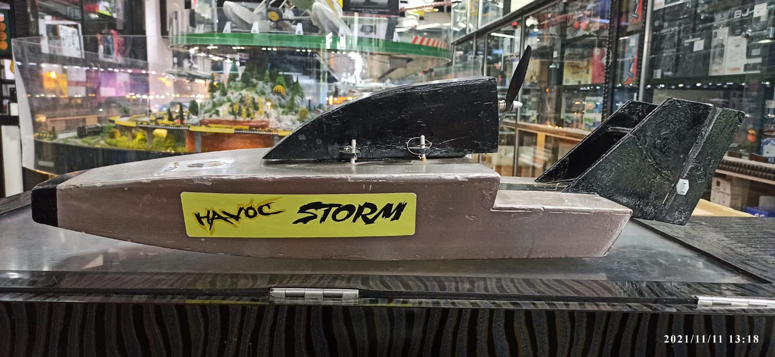 HAVOC STORM RC BOAT BE09 SILVER (QUALITY PRE OWNED)
