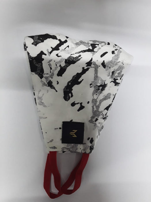 Facemask White Marble Black Medium