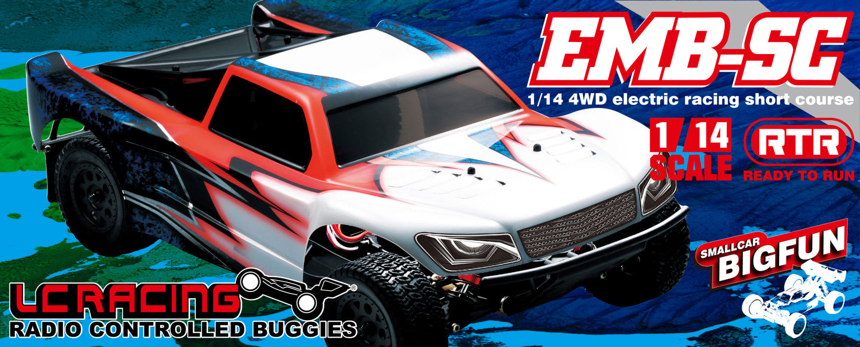 Lc Racing Emb-Sc 1/14 Scale  4Wd Electric Racing Short Course Ready To Run With Battery ,Remote