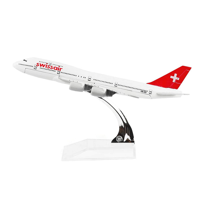 AIRPLANE METAL DIECAST SWISS B747 16CM