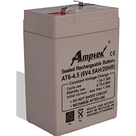 6V 4.5Ah Pb AMPTEK RECHARGEABLE BATTERY
