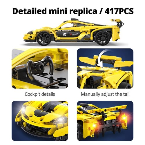 Cada 417Pcs STEM RC City APP Remote Control Vehicle Compatible Racing Car Sports Car Bricks Toys