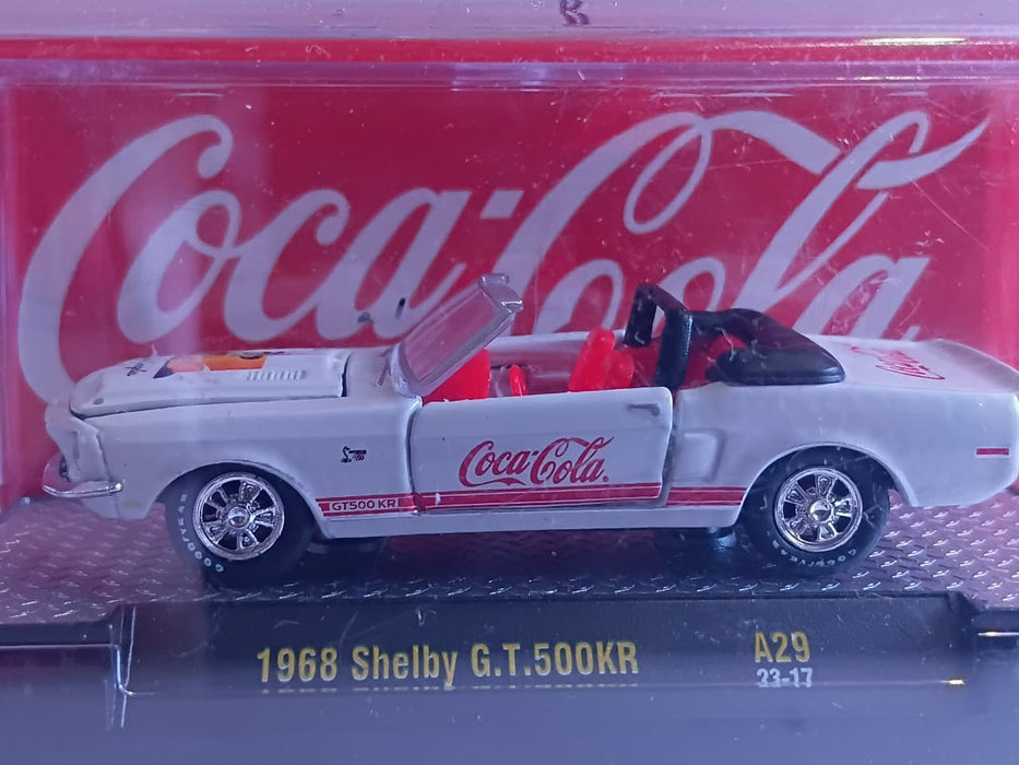 COCACOLA SHELBY G.T.500KR 1968 A29 1/64 SCALE WHITE METAL DIECAST CODE 52500