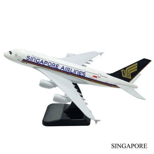 AIRPLANE DIECAST METAL SINGAPORE A 380 RESIN 47CM