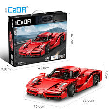 Cada 405Pcs Phone APP Remote Control Red Blade Sports Car Building Blocks City Expert RC Racing Car Bricks Toys