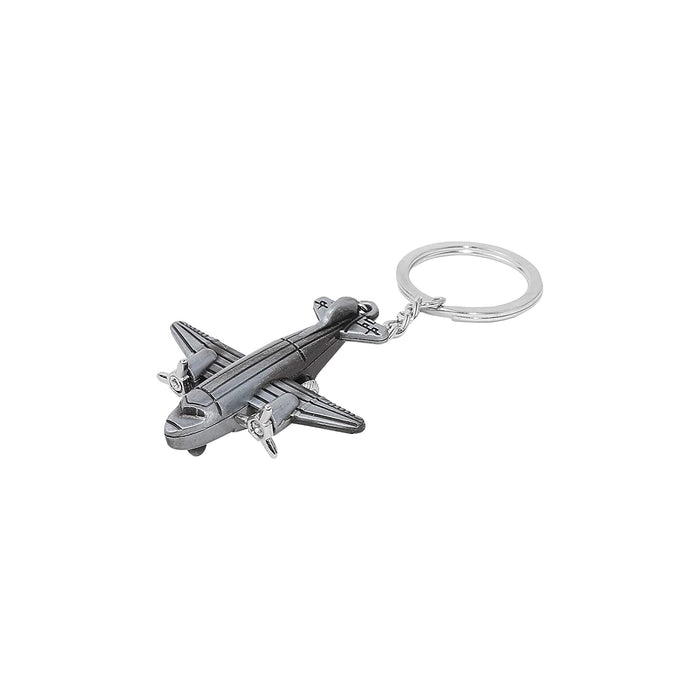 Airplane Metal Silver Key Chain