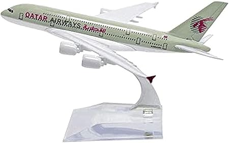AIRPLANE DIECAST METAL QATAR A380 16CM