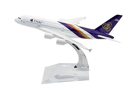 AIRPLANE DIECAST METAL THAI A380 16CM