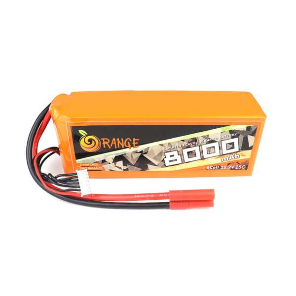 Orange Lipo 22.2V 6S 8000mAh 25C/50C Lithium polymer battery Pack (LiPo)