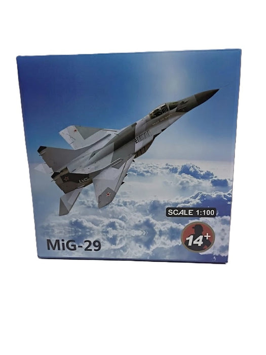 DIECAST AIRPLANE MODEL MIG29 1/100 WITH AN AIRSPEEED INDICATOR L-18CM W-12CM