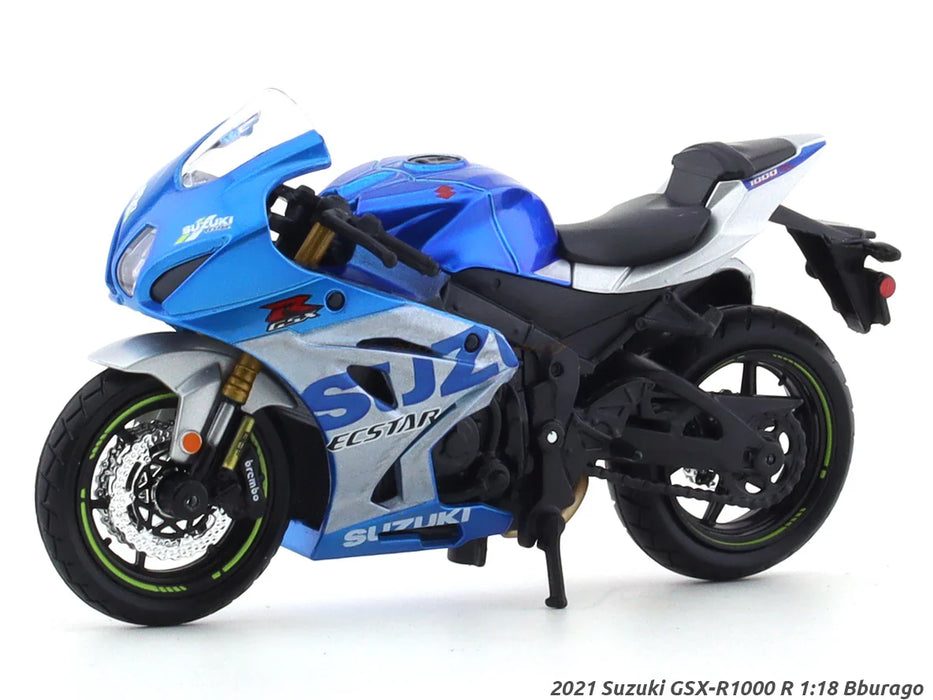 BBURAGO  SUZUKI GSX-R1000 R2021  BLUE 1:18 DIECAST MODEL 28-91088