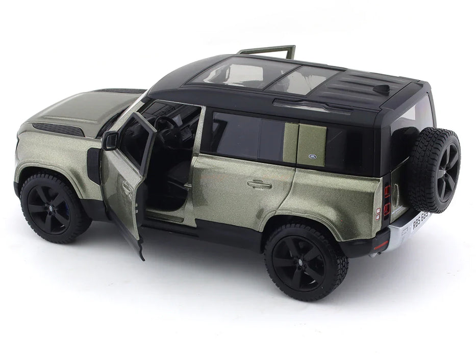 BBURAGO - 1/24 SCALE MODEL LAND ROVER DEFENDER 110 REPLICA MINIATURE SUV 2022 (GREEN) 18-91101S