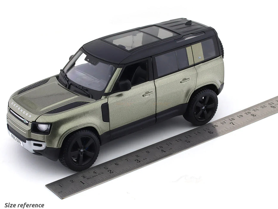 BBURAGO - 1/24 SCALE MODEL LAND ROVER DEFENDER 110 REPLICA MINIATURE SUV 2022 (GREEN) 18-91101GR