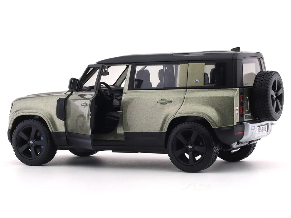 BBURAGO - 1/24 SCALE MODEL LAND ROVER DEFENDER 110 REPLICA MINIATURE SUV 2022 (GREEN) 18-91101S