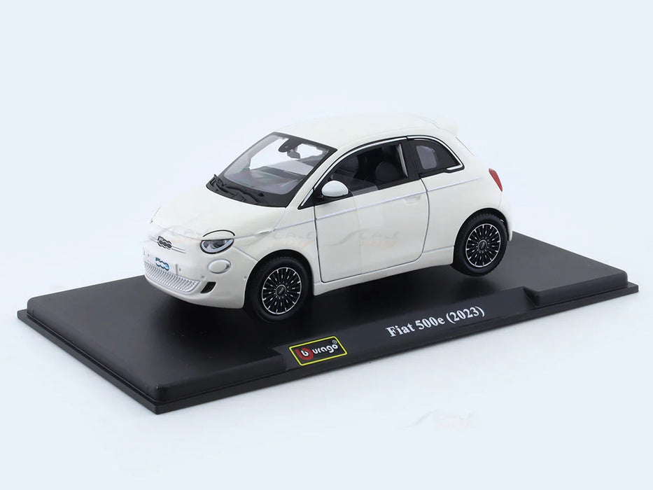 BBURAGO 2023 FIAT 500E WHITE 1:24 SCALE 18-91110W
