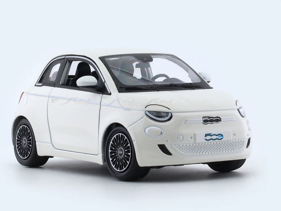 BBURAGO 2023 FIAT 500E WHITE 1:24 SCALE 18-91110W