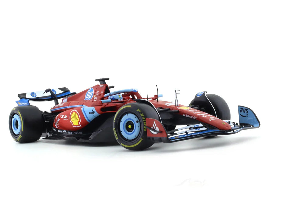 BBURAGO FERRARI SF24 #16 CHARLES LECLERC MIAMI GP 1:18 SCALE DIECAST MODEL