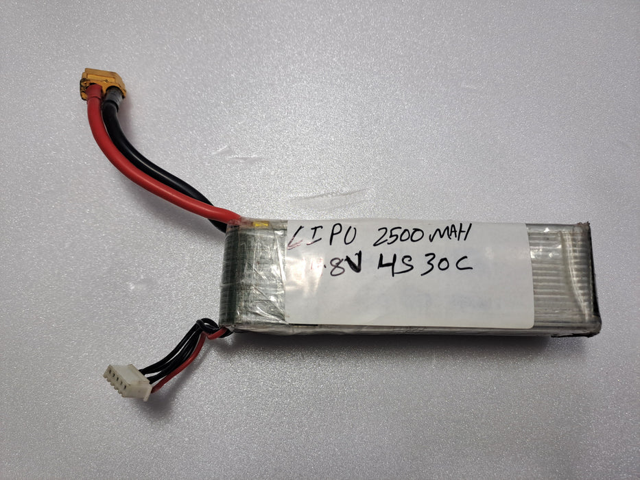 LIPO 2500MAH 14.8V 4S30C BATTERY PRE-OWNED