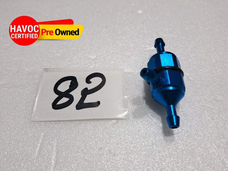 3 WAY  ALUMINUM FUEL FILTER FOR NITRO ENGINE (BLUE) PRE OWNED QUALITY