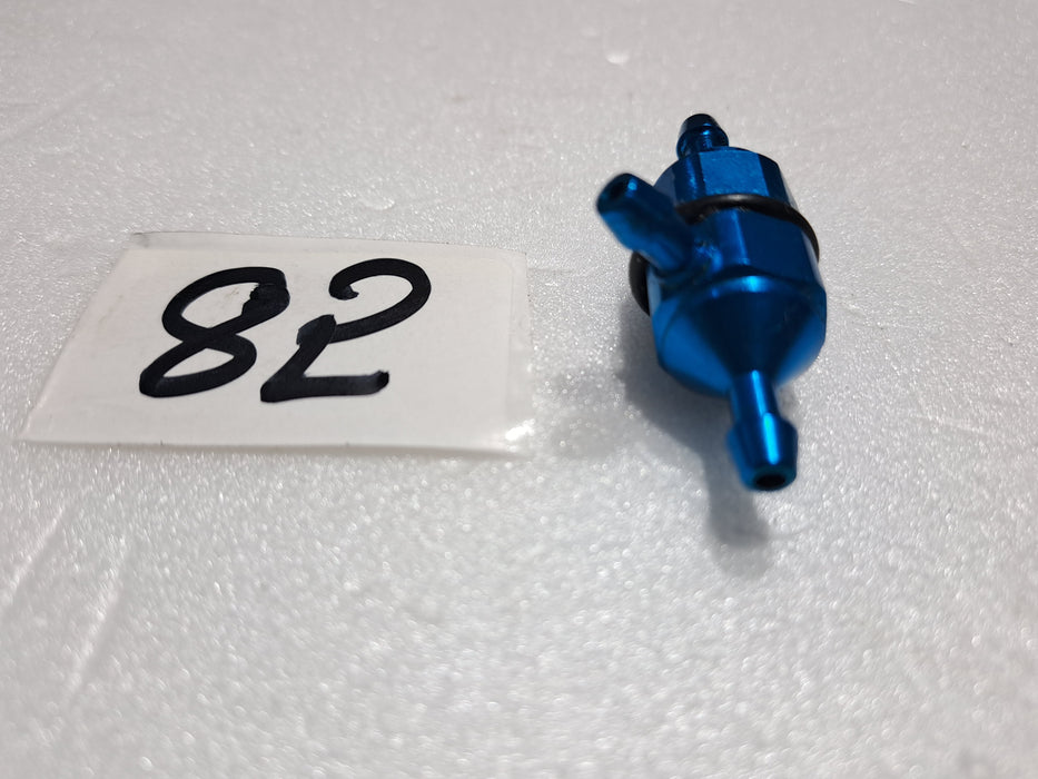 3 WAY  ALUMINUM FUEL FILTER FOR NITRO ENGINE (BLUE) PRE OWNED QUALITY