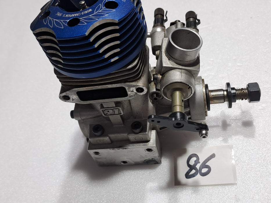OS MAX SZ 91 SIZE NITRO ENGINE FOR HELI (DAMAGED HEAD)PRE OWNED QUALITY