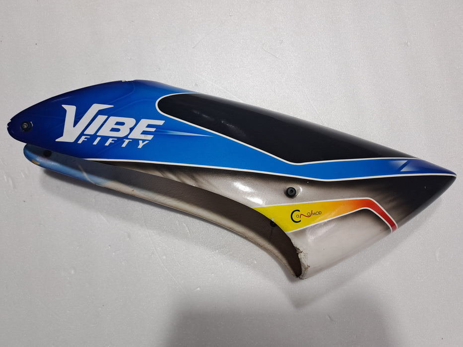 JR VIBE 50 NITRO HELICOPTER FIBER GLASS  CANOPY (BLUE)PRE OWNED QUALITY
