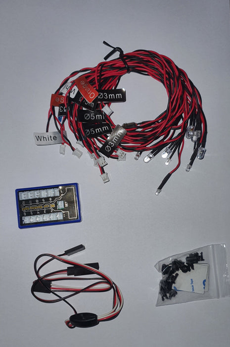 LED LIGHTS CALANDIS 12 NOS WITH BRAKE SIMULATION FLASHING LIGHTS FOR RC CAR 1/10
