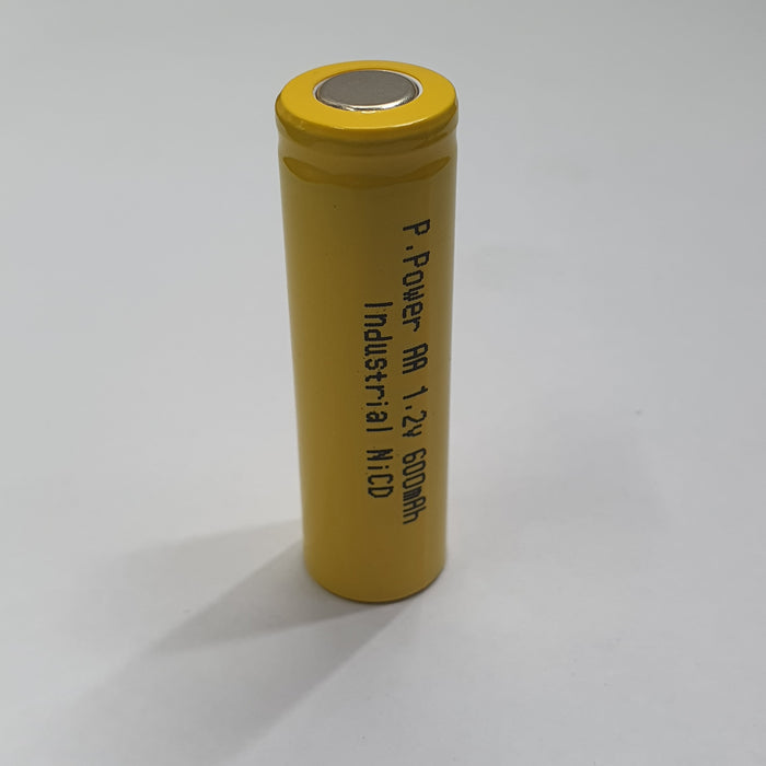 1.2V 600MAH AA NICD FLAT HEAD RECHARGEABLE BATTERY