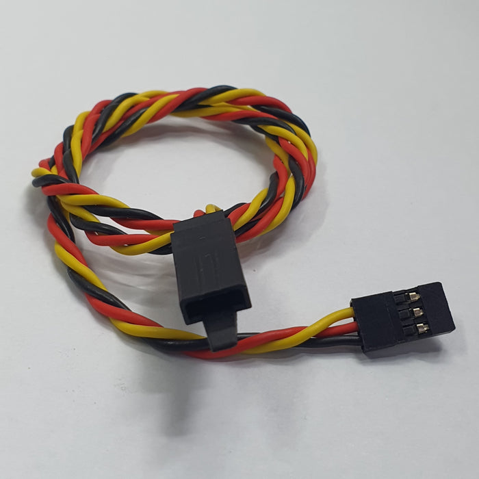 TWISTED 18/45CM 22AWG SERVO LEAD (JR) EXTENTION CABLE WITH HOOK