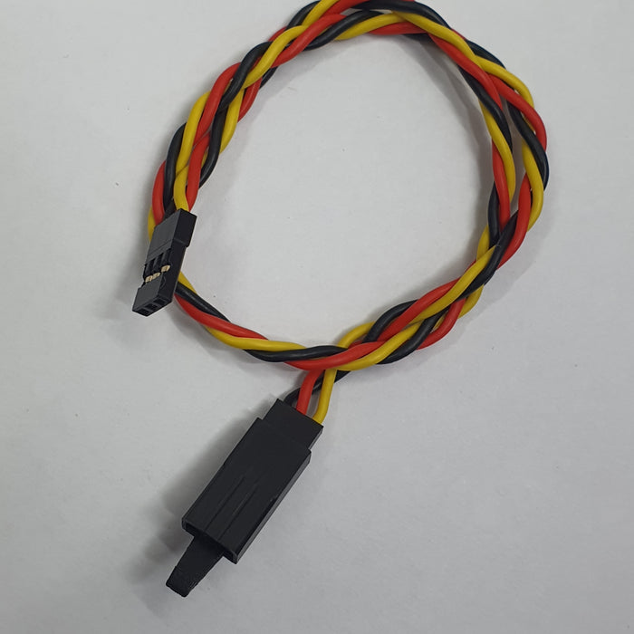 TWISTED 12/30CM 22AWG SERVO LEAD (JR) EXTENTION CABLE WITH HOOK