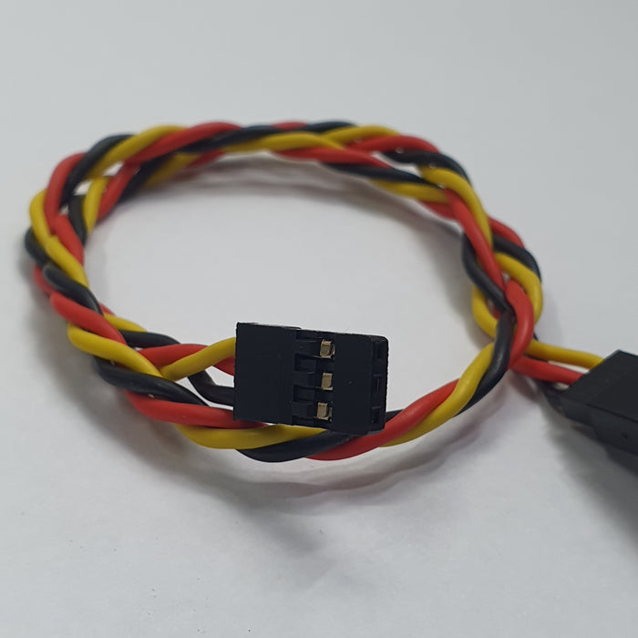 TWISTED 12/30CM 22AWG SERVO LEAD (JR) EXTENTION CABLE WITH HOOK