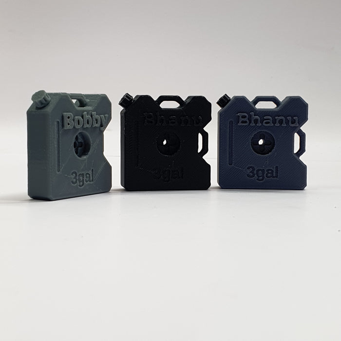SCALE MINIATURE ACCESSORIES RC MINI JERRY CAN - CUSTOM NAME 3D PRINTED FUEL CAN SCALE RC ACCESSORY