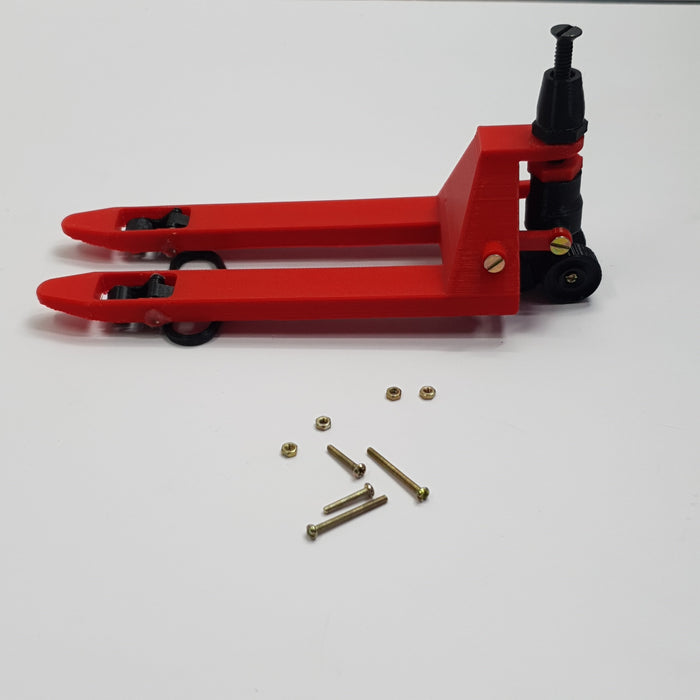 SCALE MINIATURE ACCESSORIES PALLET JACK WITH FUNCTIONAL MOVING PARTS DRUM LIFTER 3D PRINTED MODEL